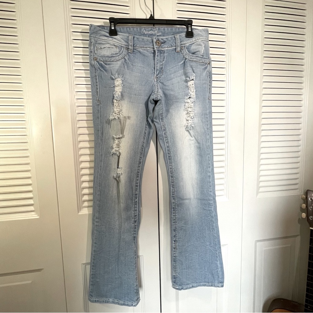 Vintage Distressed Amethyst Jeans